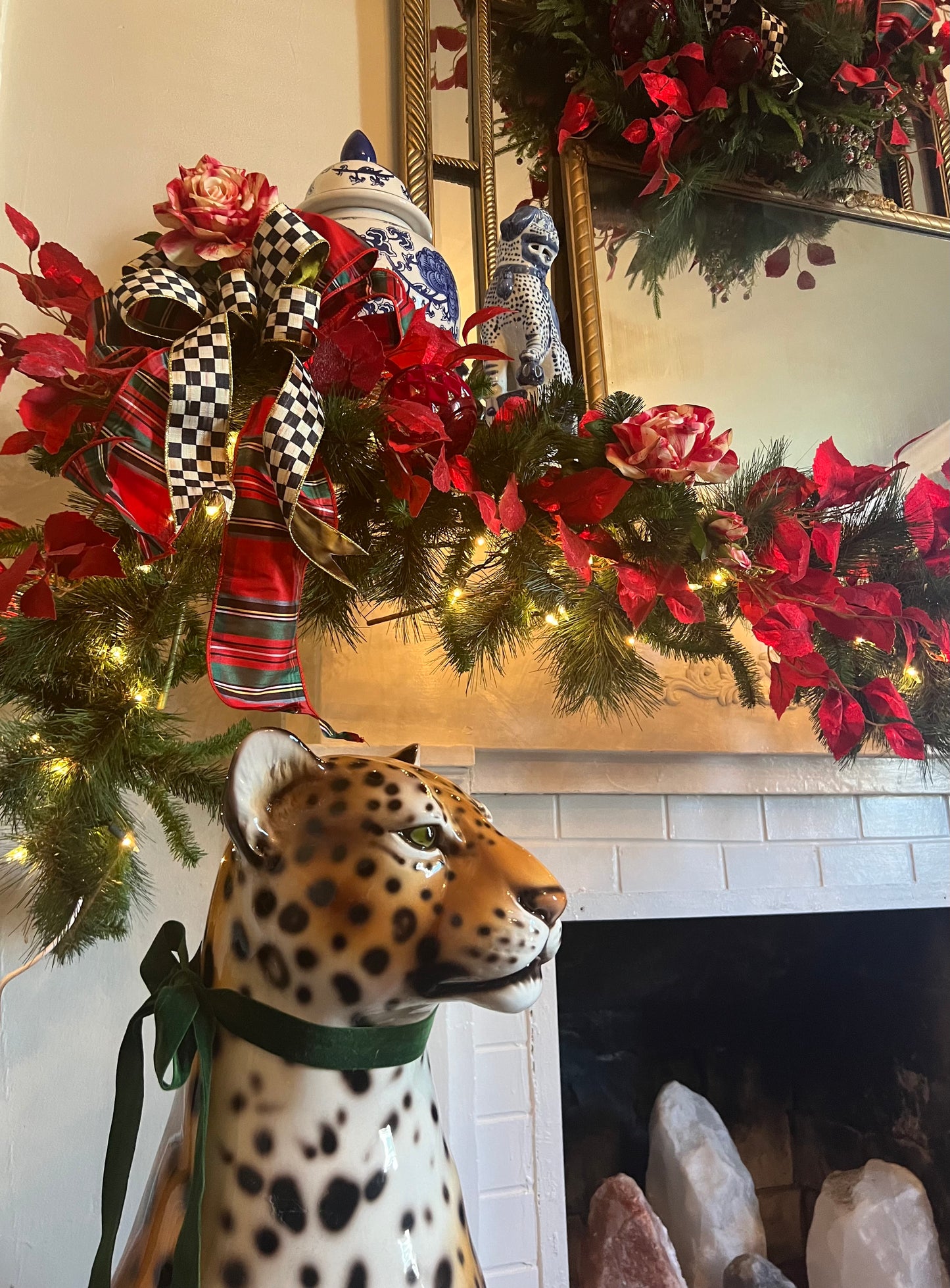 Candy Cane Rose Garland