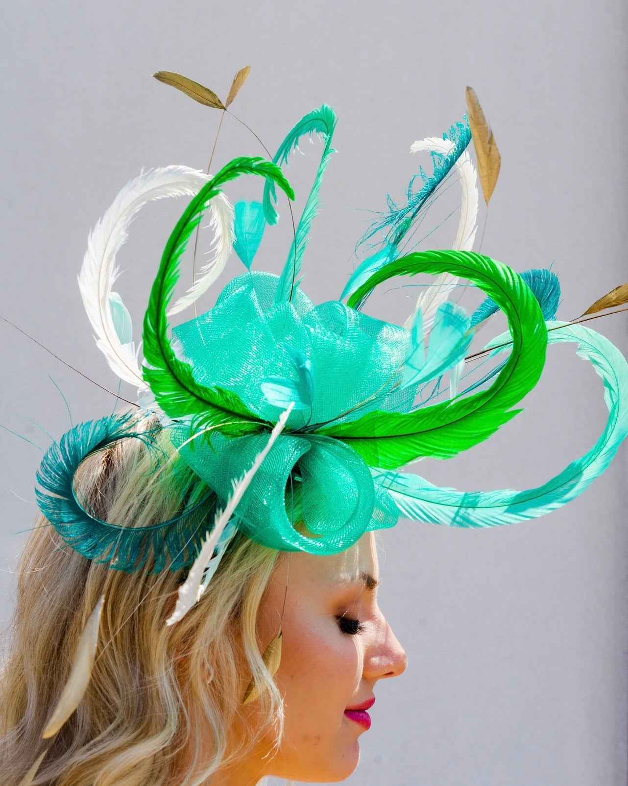 Green Poof Fascinator