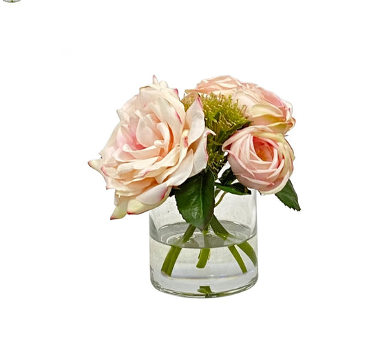 Cabbage Roses in Vase